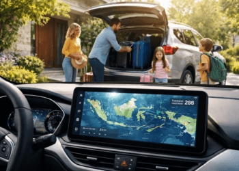 Keluarga sedang bersiap melakukan perjalanan mudik Lebaran 2026 dengan mobil pribadi.