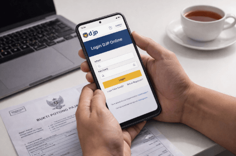 Seseorang sedang mengisi formulir e-Filing di smartphone sebagai cara lapor SPT Tahunan 2026