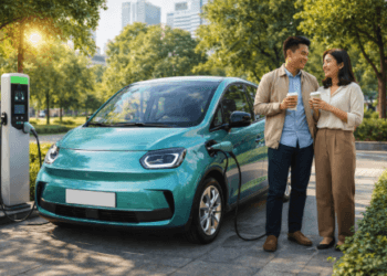 Tampilan interior modern dan layar sentuh canggih dari mobil listrik murah tahun 2026