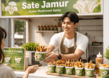 Strategi memulai Bisnis Sate Jamur Tiram sebagai peluang usaha kuliner sehat modal kecil tahun 2026.