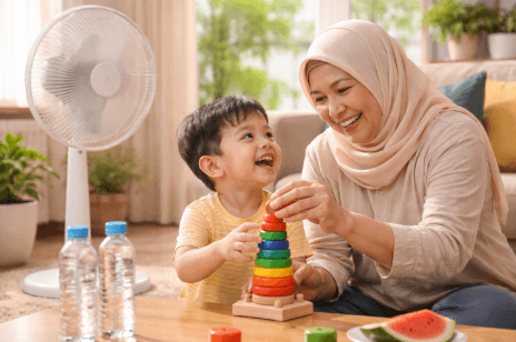 Cara menjaga anak dan lansia agar tetap sejuk di dalam rumah saat cuaca panas ekstrem melanda.