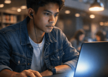 nfografis trik beli alat penunjuk layar yang menampilkan mahasiswa memilih tetikus nirkabel mahasiswa.