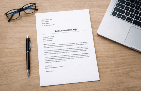 Contoh draf Surat Lamaran BUMN Medan yang rapi dan profesional untuk seleksi administrasi tahun 2026.