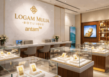 Suasana interior Butik Emas Logam Mulia Antam resmi yang aman dan nyaman.