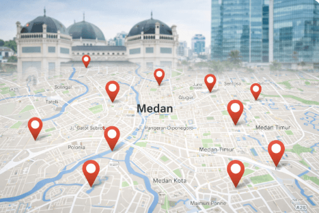 Peta persebaran titik Lokasi Tes BUMN Medan tahun 2026 untuk mempermudah navigasi peserta.