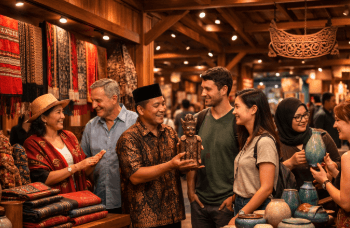 Deretan produk kerajinan tangan berkualitas di Pasar Seni Medan 2026.