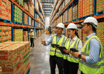 Deretan produk dari berbagai Perusahaan FMCG di KIM yang siap didistribusikan ke seluruh wilayah Sumatera Utara.