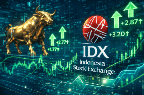 Tampilan grafik pertumbuhan bursa efek yang menunjukkan daftar saham terbagus untuk masa depan.