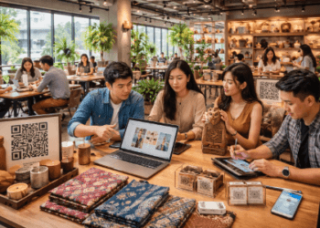 Suasana pusat kreatif di Medan yang memfasilitasi para pelaku UMKM untuk berkolaborasi dan mengembangkan strategi pemasaran digital.