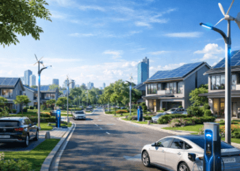 Penerapan teknologi energi surya pada perumahan modern di Medan guna mendukung kemandirian energi dan kelestarian lingkungan.