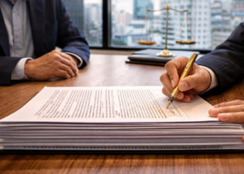 Proses penandatanganan perjanjian kerjasama waralaba yang sah secara hukum guna menjamin keadilan bagi pemberi dan penerima waralaba.