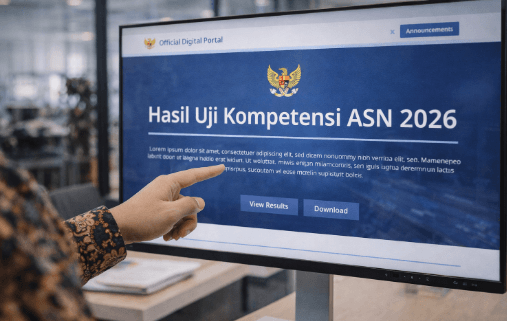 Tampilan pengumuman Hasil Uji Kompetensi BKN Maret 2026 melalui sistem informasi kepegawaian nasional yang sangat transparan.
