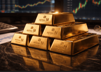 Tumpukan batang emas Antam sebagai instrumen investasi aman 2026.