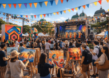 Keriuhan pengunjung di salah satu venue utama Festival Seni Medan 2026.