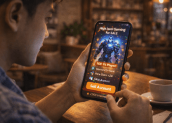 Infografis panduan dagang profil gim daring yang menampilkan mahasiswa meraup rupiah lewat gawai pintar.