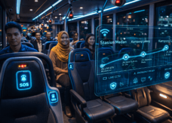 Mitra pengemudi ojek online di zona jemput aman dalam program Keamanan Transportasi Medan 2026.