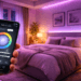 Infografis rekomendasi lampu pintar kamar tidur yang menampilkan bohlam WiFi estetik pengubah warna ruangan.