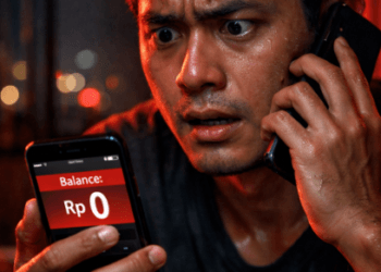 Infografis langkah darurat saldo hilang yang menunjukkan nasabah menghubungi layanan pelanggan bank.