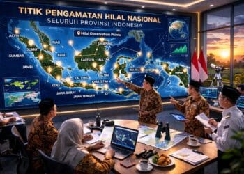 Peta lokasi pemantauan hilal resmi Kementerian Agama di seluruh Indonesia 2026