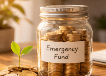 Visualisasi konsep dalam membangun dana darurat ideal sebagai fondasi utama keamanan finansial keluarga di masa depan.