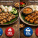 Perbandingan visual Nutrisi Sate Jamur Ayam dengan sate ayam konvensional guna membantu pemilihan menu harian yang lebih sehat.