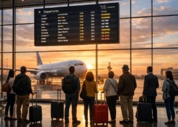 Suasana terminal bandara untuk persiapan penerbangan internasional 2026