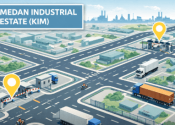 Peta panduan Rute ke KIM Medan yang menunjukkan akses jalan utama bagi para pelamar kerja dan karyawan.