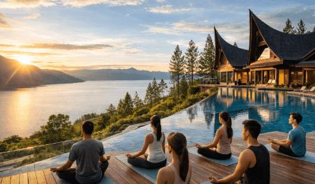 Pengembangan kawasan wisata kebugaran di tepi danau vulkanik terbesar di dunia guna menarik wisatawan yang mencari pemulihan kesehatan fisik dan mental.