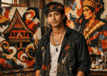 Potret inspiratif seniman muda Medan 2026 di studio kreatifnya.