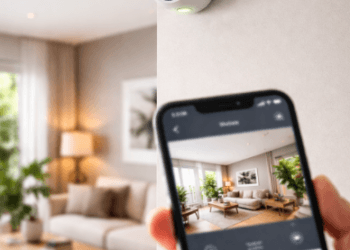 Perangkat IP Camera atau CCTV murah 200 ribuan yang terhubung dengan aplikasi pemantau di ponsel pintar.