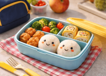Ide menu bekal sekolah praktis dan sehat dalam kotak bento untuk anak.