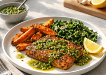 Daftar bahan lengkap untuk membuat Resep Steak Tempe Chimichurri secara mandiri di rumah.
