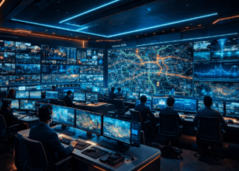 Pusat komando digital di Medan yang memantau keamanan dan lalu lintas kota secara waktu nyata guna memberikan layanan cerdas bagi warga.