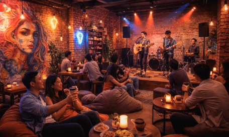 Penampilan musisi lokal berbakat di salah satu Spot Live Music Medan 2026.