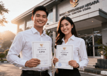 Peserta seleksi yang berhasil menerapkan tips lolos SKB 2026 dan merayakan kelulusan akhir sebagai calon pegawai negeri sipil.