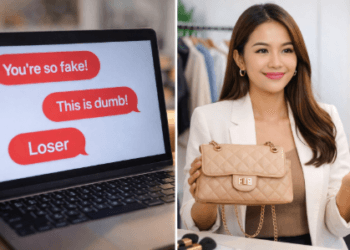 Sikap profesional seorang pembawa acara siaran langsung dalam menyaring komentar buruk guna menjaga suasana belanja yang positif.