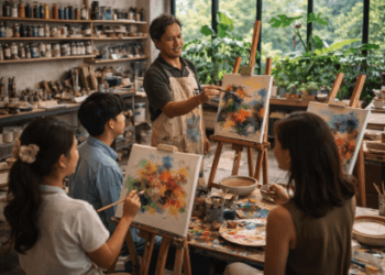 Kegiatan seru di salah satu Studio Seni Medan 2026 saat kelas workshop berlangsung.