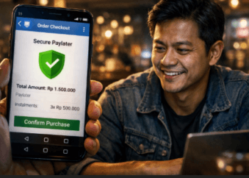 Infografis tips aman belanja paylater yang melindungi data KTP warga dari ancaman pinjol curang.