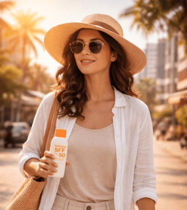 Menerapkan tips kulit sehat Medan dengan pilihan pakaian dan skincare yang tepat selama fenomena cuaca panas ekstrem 2026.