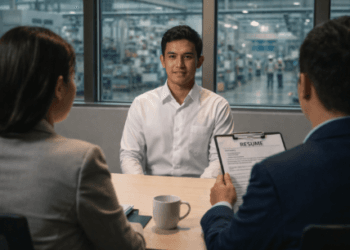 Proses simulasi Interview Kerja Pabrik KIM yang dilakukan secara profesional untuk menjaring kandidat terbaik.