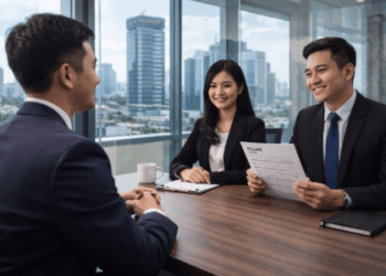 Suasana simulasi profesional untuk menghadapi tahap wawancara BUMN Medan tahun 2026.