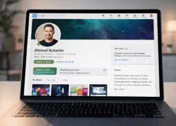 Optimasi profil media sosial profesional guna memperluas jangkauan pasar jasa kreatif ke tingkat global melalui jaringan bisnis digital.