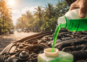 Melakukan perawatan sistem pendingin sebagai bagian dari tips mesin mobil dingin agar terhindar dari overheat saat cuaca panas di Medan.