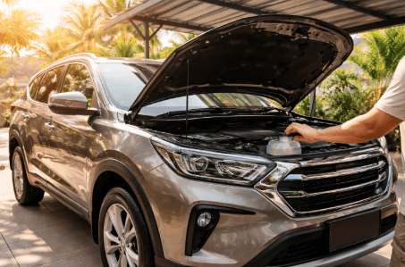 Melakukan perawatan mobil cuaca panas untuk memastikan sistem pendingin mesin berfungsi optimal selama fenomena suhu ekstrem Medan 2026.