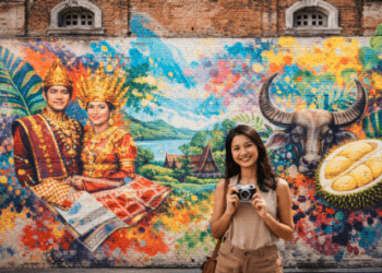 Keindahan salah satu titik Street Art Medan 2026 di kawasan bersejarah.