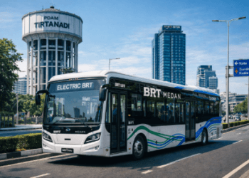 Layanan Bus Rapid Transit sebagai bagian dari sistem Transportasi Medan 2026 yang modern.