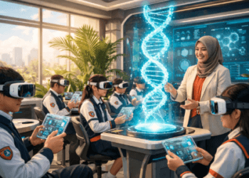 Suasana ruang kelas yang menerapkan sistem Pendidikan Berbasis Teknologi Medan 2026.