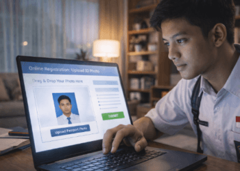 Infografis trik masukkan gambar profil pendaftaran yang menampilkan peserta menerapkan jurus unggah foto akun SNPMB.