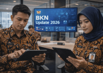 Aparatur Sipil Negara sedang memantau pengumuman Update BKN Maret 2026 melalui portal resmi kepegawaian.