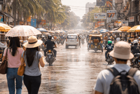 Peringatan waspada gelombang panas di Indonesia pada bulan April 2026 dengan suhu udara ekstrem.